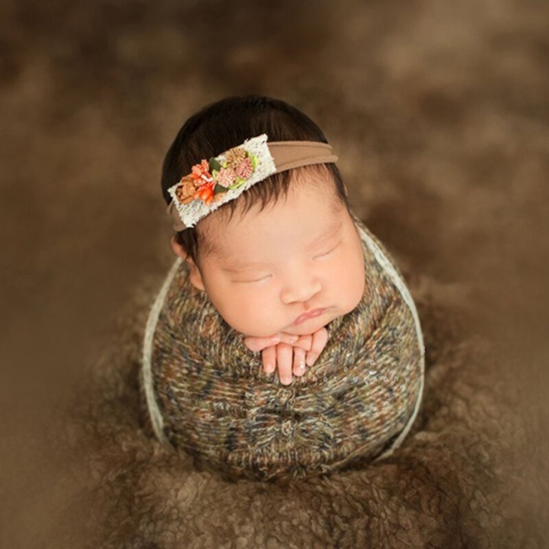 Newborn Photography Props Headband Wrap Photo Posing Blanket Baby Photo Bodysuit