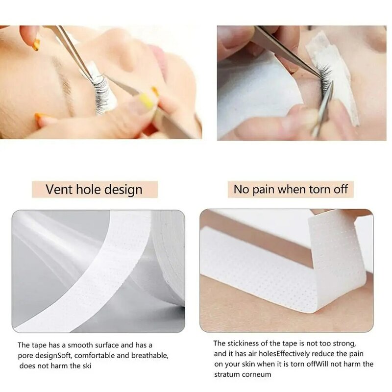 Nastro per Extension ciglia traspirante sotto i cuscinetti per gli occhi nastro isolante adesivo facile da strappare cerotto per ciglia bianco