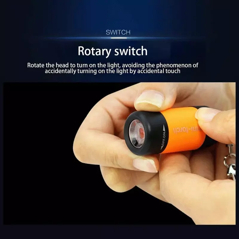 STONEGO-Mini porte-clés lampe de poche étanche, chargement USB, lumière LED