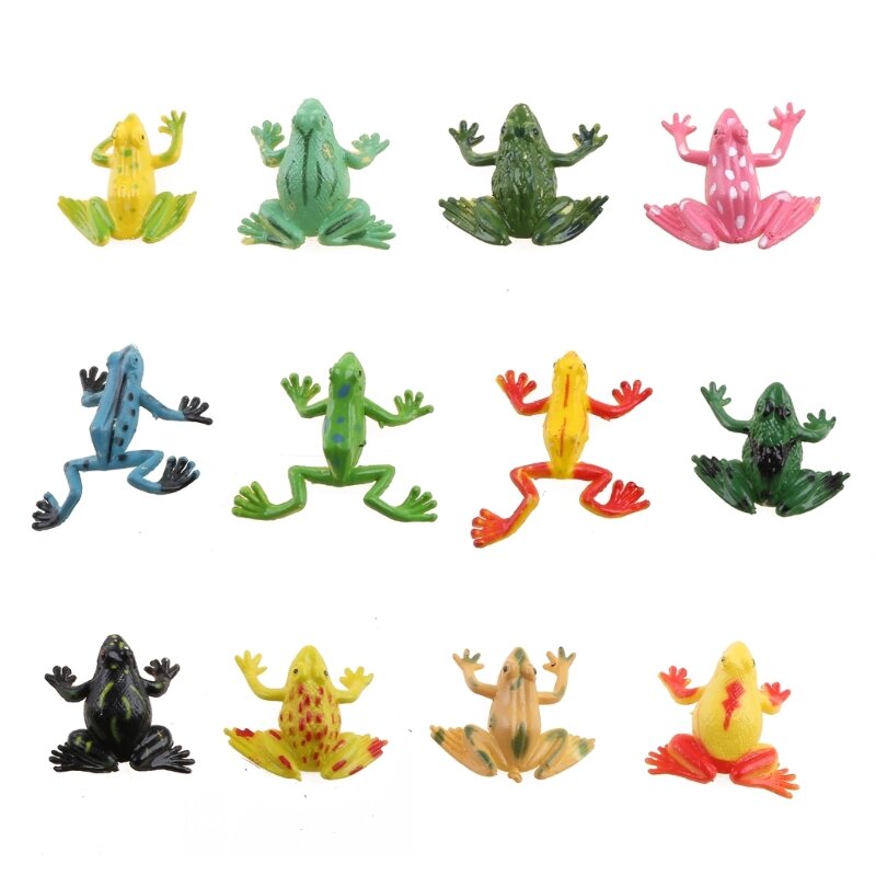 2 '' realistyczne żaby 12 szt. Model figurki zwierząt dzieci nastolatki pomoce klasowe  biologii