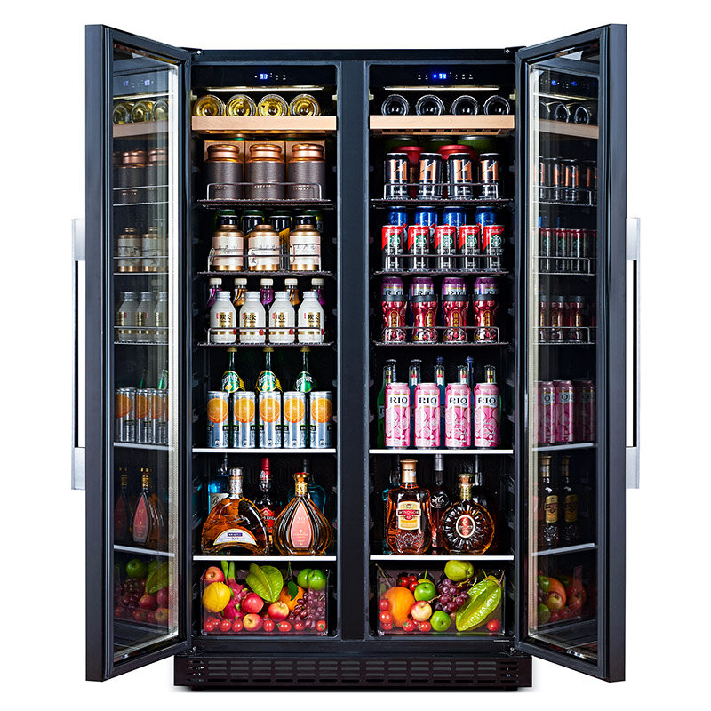 Wine Cellar Refrigerador, Bebidas Refrigerador, Frigorífico com a exposição Prateleiras, Compressor, BJ-635