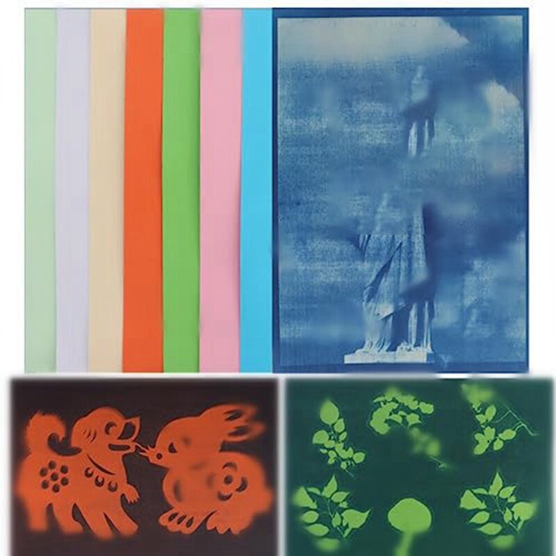 30 Blatt Cyanotyp Papier Sun Art Papier Kit, Solar Zeichen papier Natur druckpapier für Kinder Erwachsene Kunst handwerk