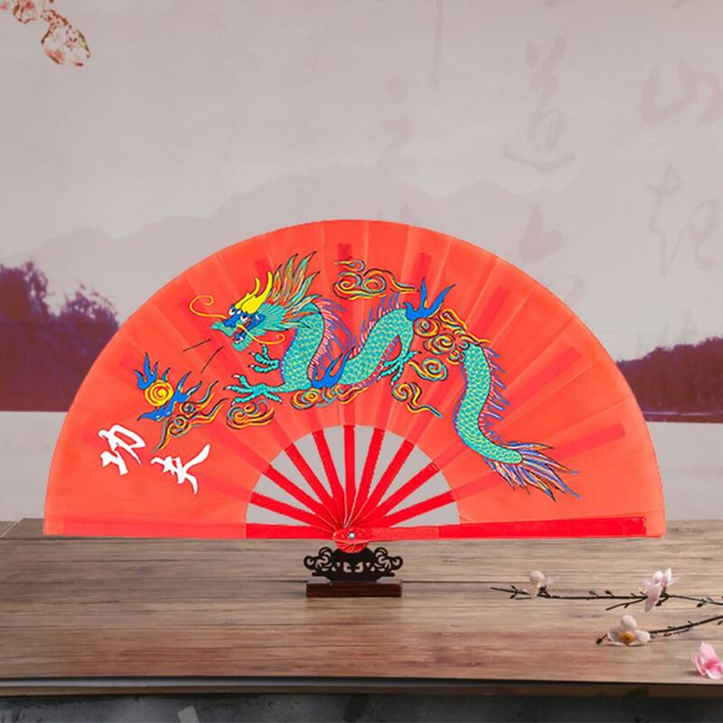 Smooth Edges Fan Elegant Chinese Style Folding Fan Durable Exquisite Pattern for Tai Chi Classical Dance Home Decoration Chinese