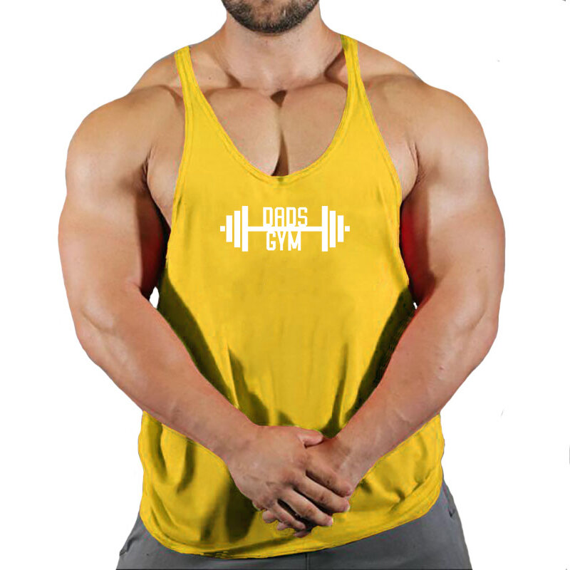 Baju kebugaran t-shirt Gym suspender pria Gym atasan pria tanpa lengan kaus pria pakaian Stringer rompi binaraga