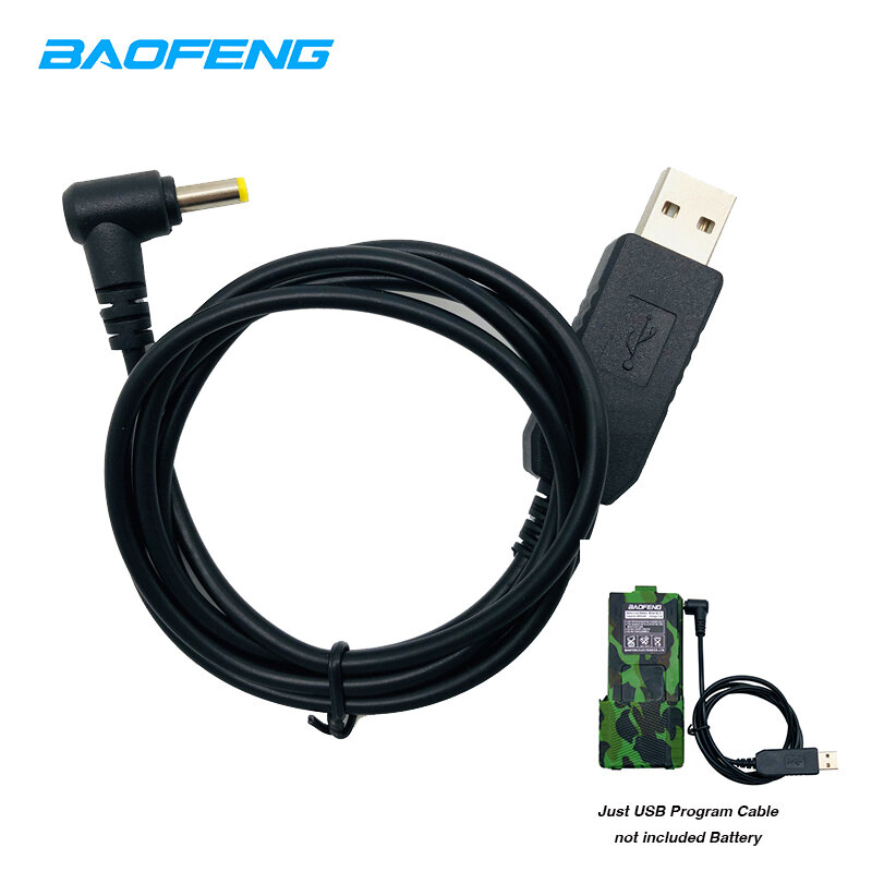 Baofeng-USB cabo de carregamento para UV-5R Pro Walkie Talkie, carregador para BL-5, 3800mAh, UV5R PRO, UV10R Li-ion Battery, carga rápida