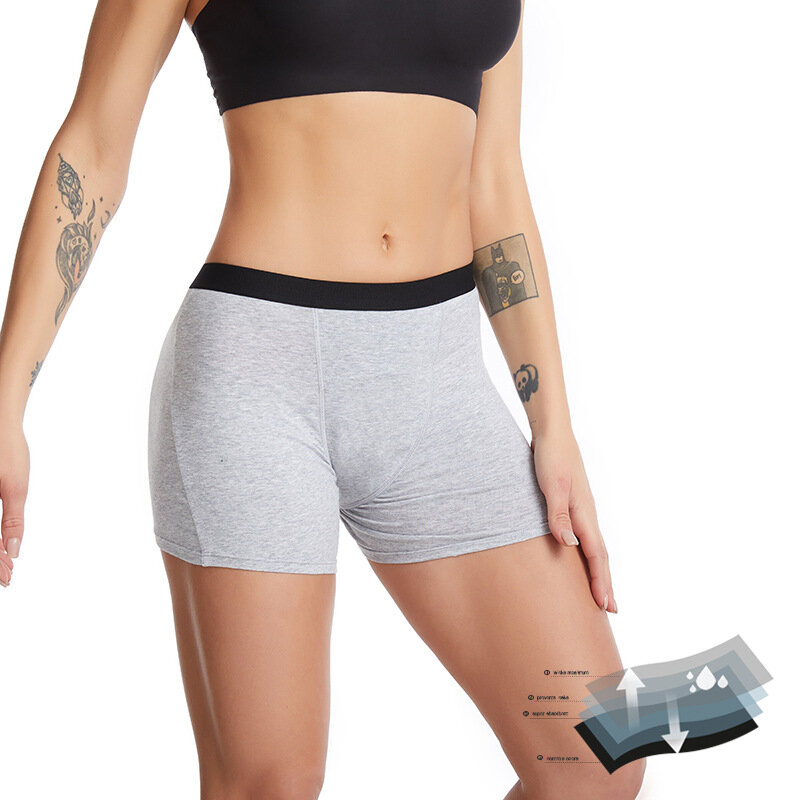 8306 szczelna majtki dla kobiet cztery warstwy fizjologiczne majtki menstruacyjne spodnie dla nietrzymania moczu sportowe chłonne