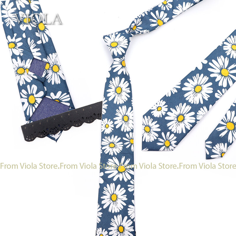 Conjunto de 4 piezas florales para hombre, corbata cuadrada de algodón de 6,5 cm, 13 colores, a la moda, accesorios de regalo, Top
