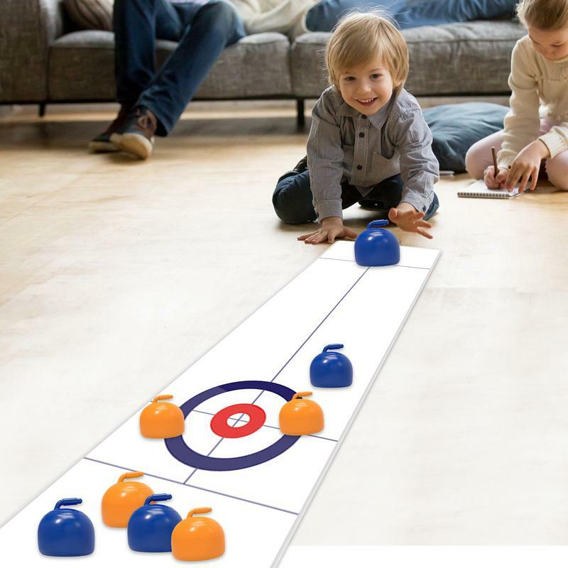 Mini Tabletop Curling Board Game Set, Suave e Delicado, Jogos para festas escolares Casa