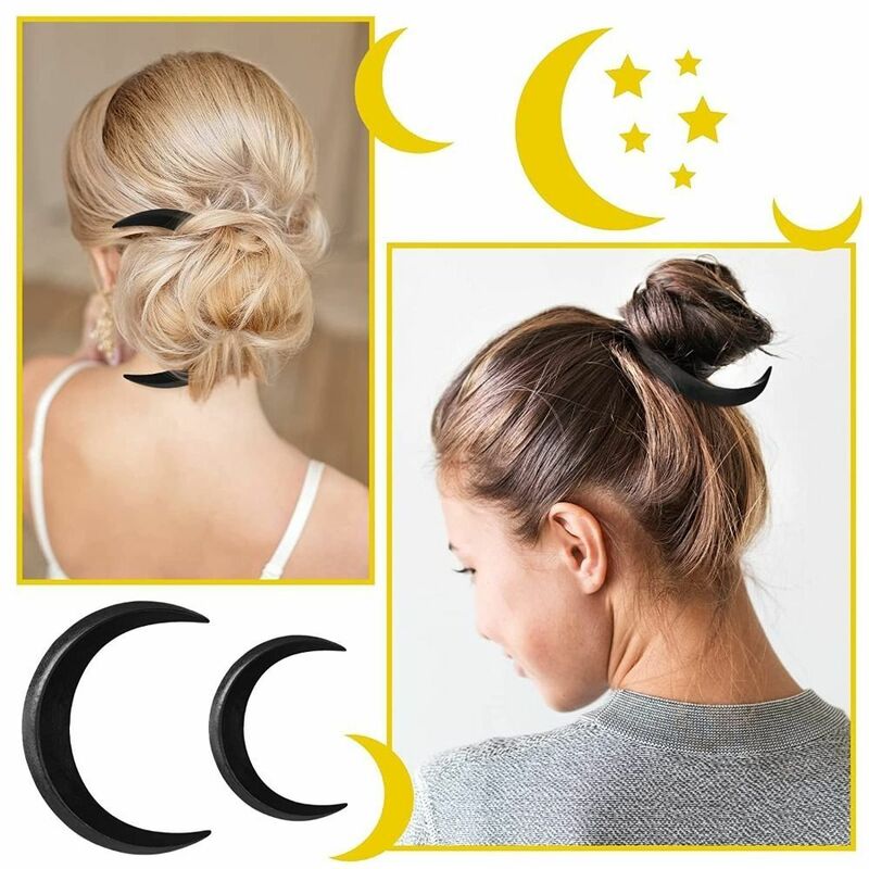 Black /Brown Retro Style Hair Accessories Hair Fork Hair Comb Moon Shape Hairpin Headdress