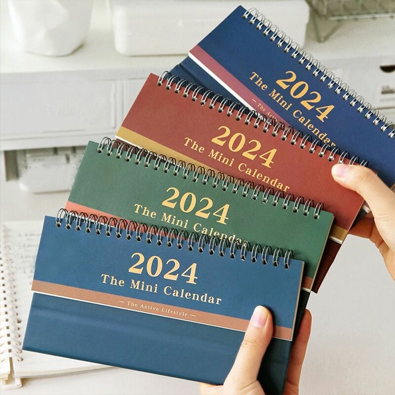 スタンディングフリップデスクトップカレンダー、計画、オーガナイザー、毎日および毎月のスケジュール、家庭および学校の文房具、2024