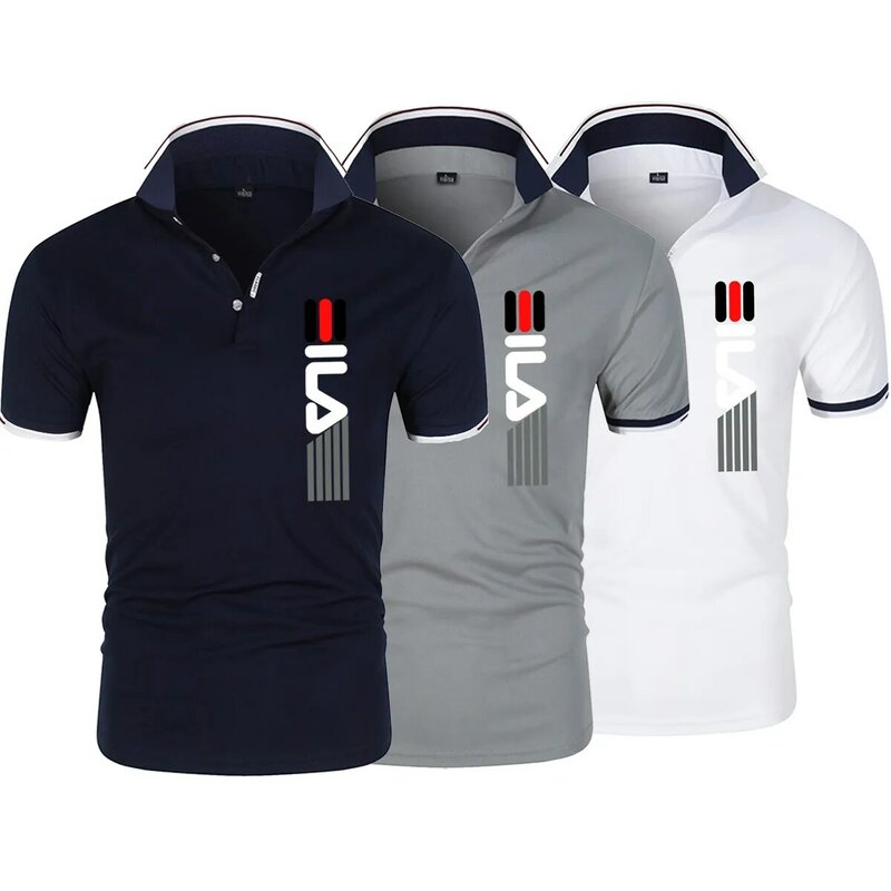 2023 letnie nowe męskie klapy Anti-pillin Polo koszula haftowana, krótka rękaw Casual moda biznesowa wąska dopasowana koszula Polo dla mężczyzn