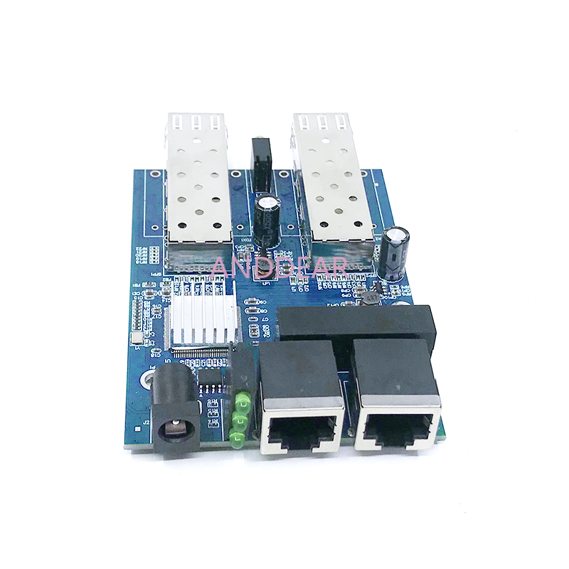 Interruptor Ethernet de fibra óptica, convertidor de medios, 10/100/1000M, RJ45, UTP 2, SFP, Gigabit, 40KM, 2SFP, 2RJ45, 1 piezas