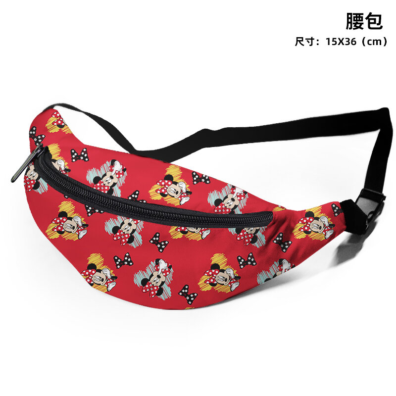 Disney Mickey Minnie C54671 Anime Chest Bags Cartoon Customized Shoulder Waist Bag Casual Tote Storage Unisex Gift