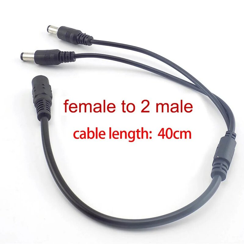 Kamera keamanan CCTV 2.1x5.5mm, 1 DC wanita ke 2/3/4/5/6/8 colokan Pria kabel daya pemisah kabel konektor untuk Strip LED