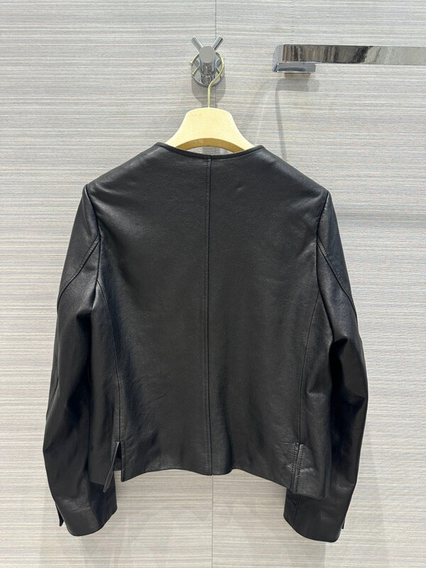 Korean version of women's leather jacket, fashionable and trendy, British style, handsome and versatile large pocket jacket
