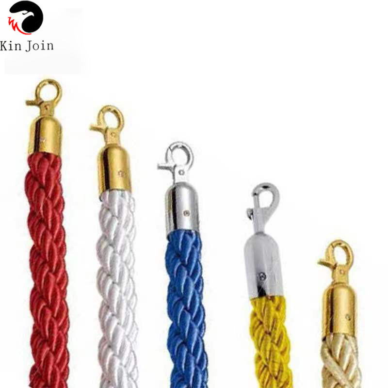 High Quality 1.5m Long Twisted Lining Barrier Rope,KINJOIN Flannel Sling For Welcoming Queuing Columns, Pole Fences, Stands