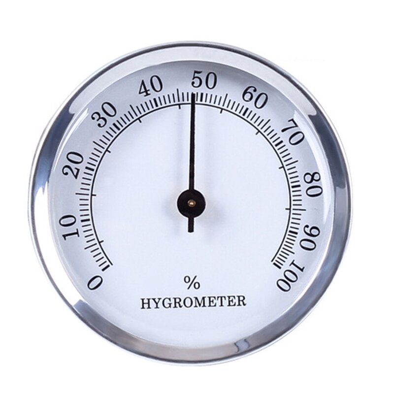 Higrometer Bulat Analog Higrometer untuk Cerutu Humidor, Cerutu Handal Akurat untuk Kasus Kecil Bulat Akurat Cerutu Higrom