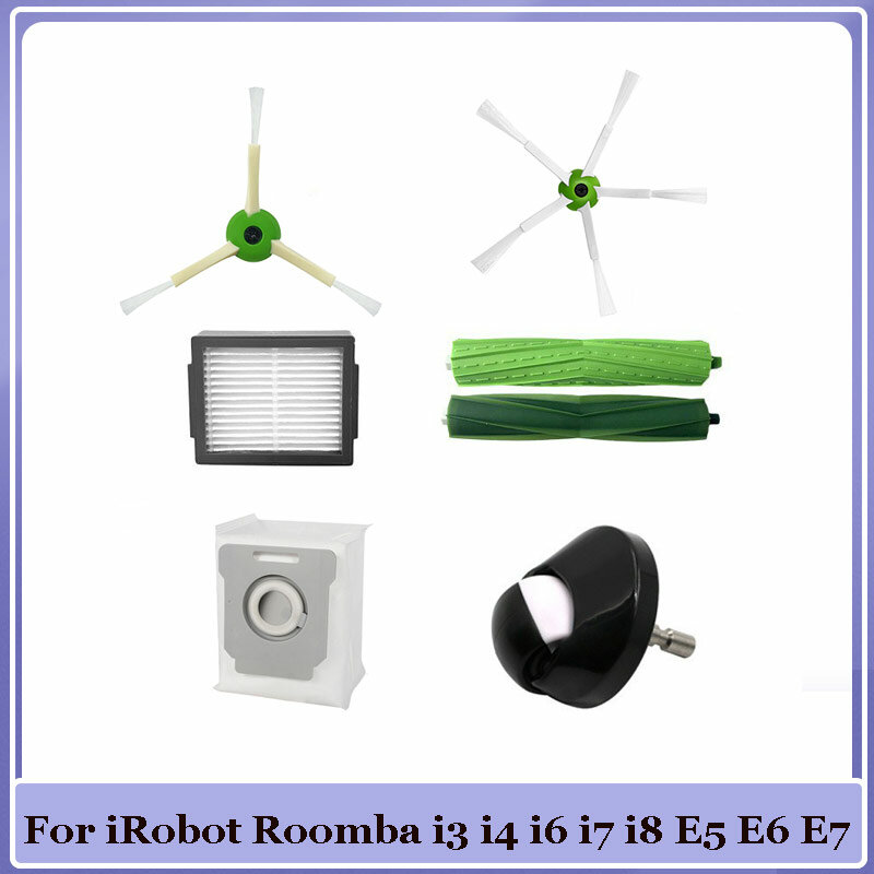 ملحقات عالية الجودة لآي روبوت رومبا i3 i4 i6 i7 i8 E5 E6 E7 j7 قطع غيار المكنسة الكهربائية قطع غيار فرشاة جانبية رئيسية