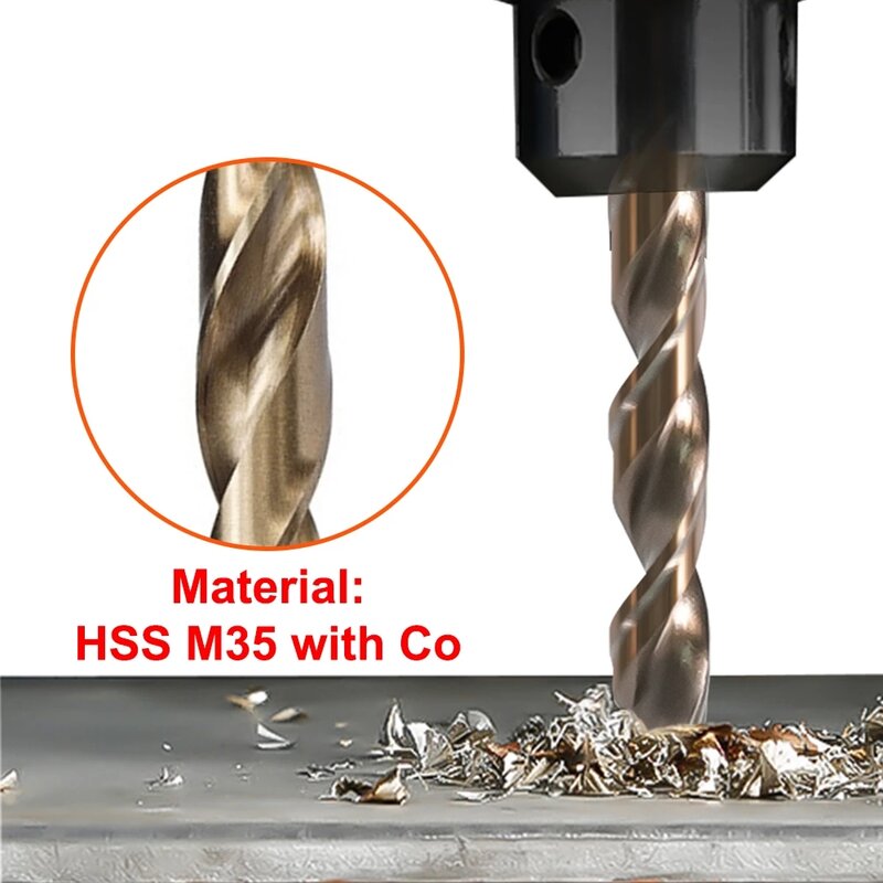 Broca HSS de cobalto M35 para metalurgia, accesorios de herramientas de perforación de acero inoxidable, cortador de perforación de Metal de 1-13mm de diámetro Vástago redondo