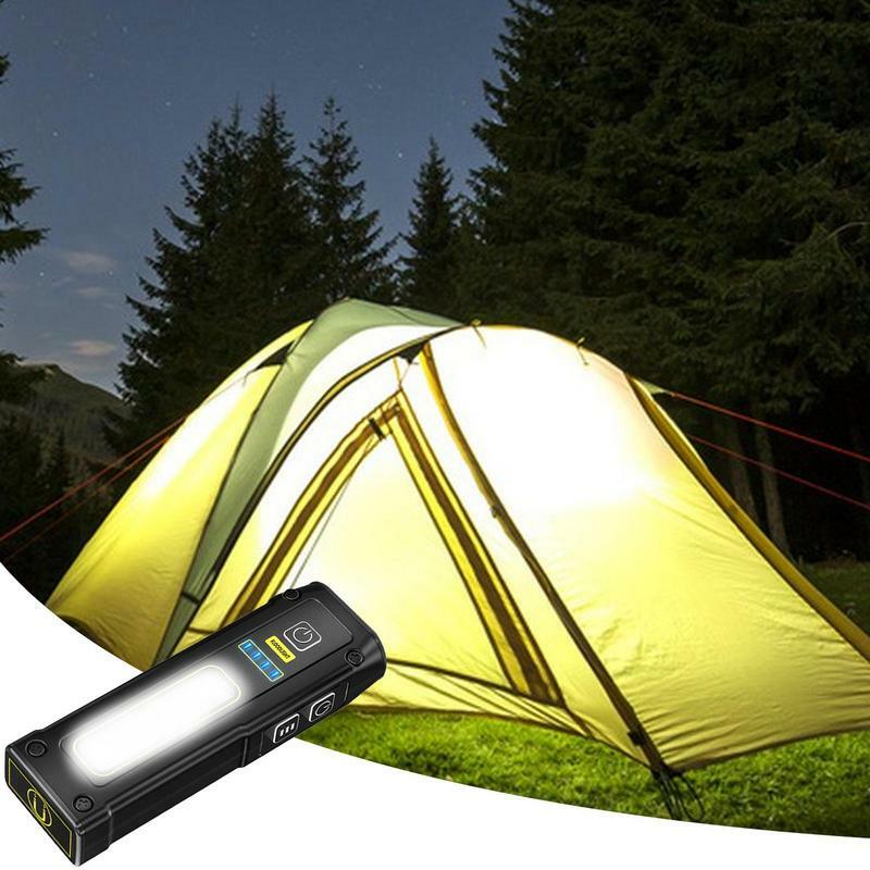 2 In 1 Ultra Bright Dual LED Source Flashlight Working Light USB Rechargeable Torch Emergency for Hiking Climbing