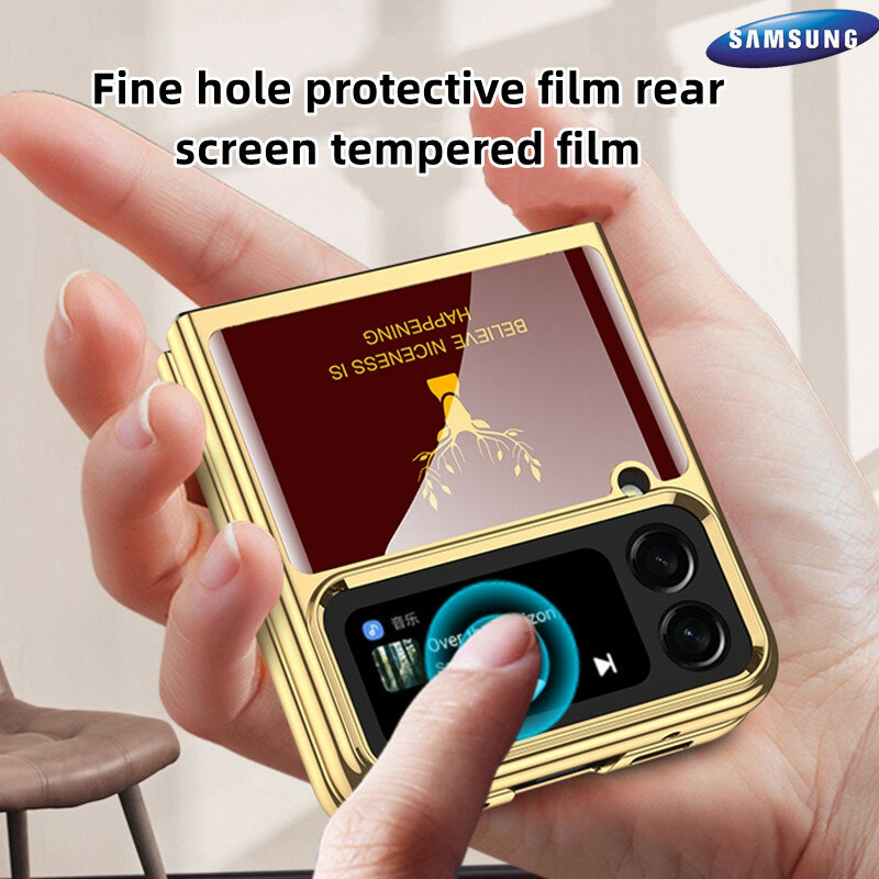 Чехол для телефона Samsung Galaxy Z Flip 4 из закаленного стекла с рисунком оленя, противоударный защитный чехол-книжка с защитой от царапин, Подарочн...