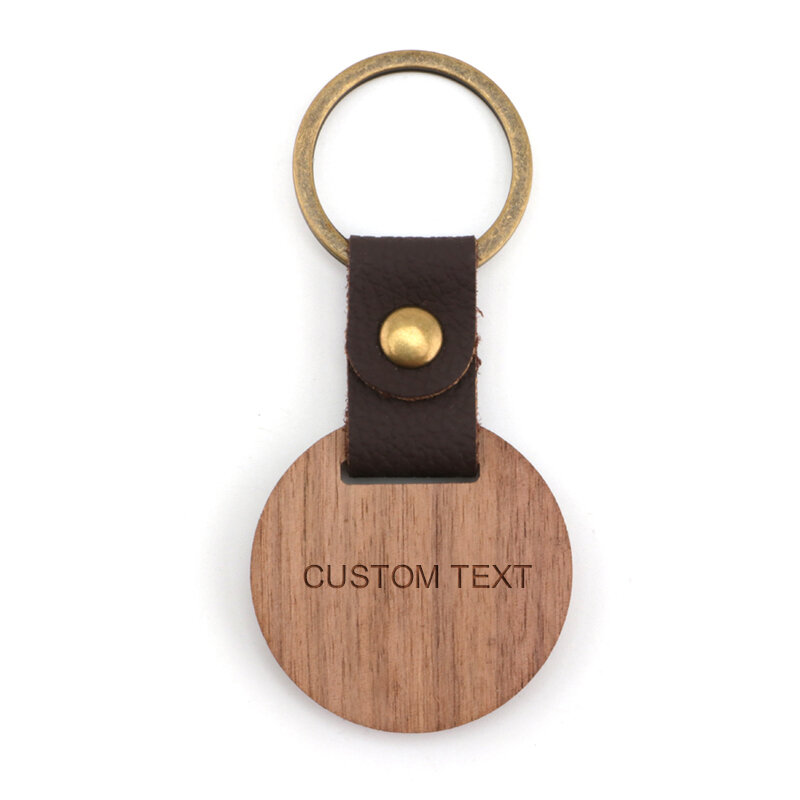 Custom-made, residential hotel room number plate wooden key chain solid wood gift lovers graduation pendant