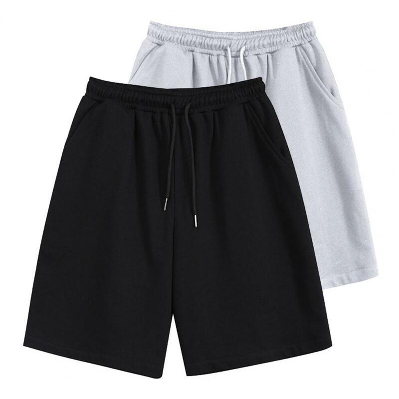 Pantalones cortos sencillos para culturismo, pantalón de chándal holgado de gran tamaño, Color sólido, ropa deportiva