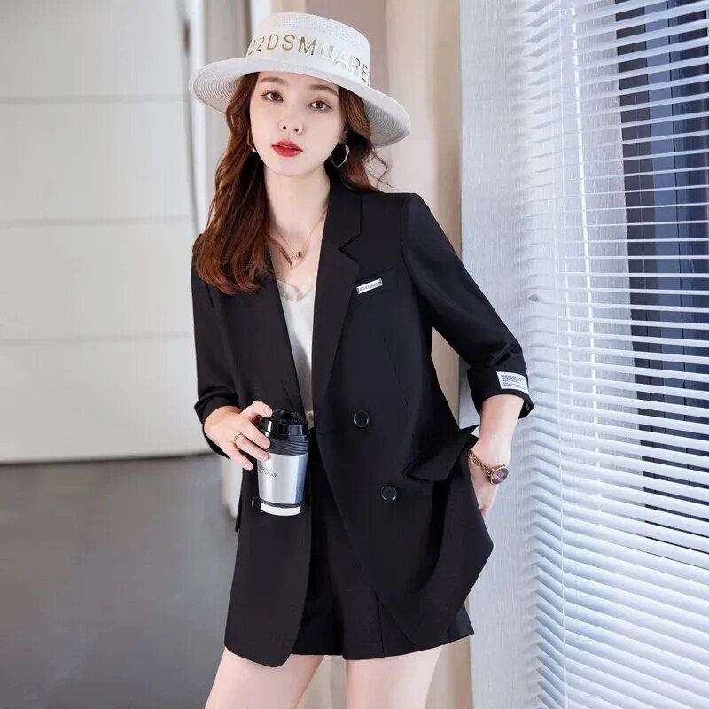 Small Suit Jacket For Women 2024 New Spring Summer Thin Style Casual Medium Sleeved Medium Length Suit Top Casaco Feminino