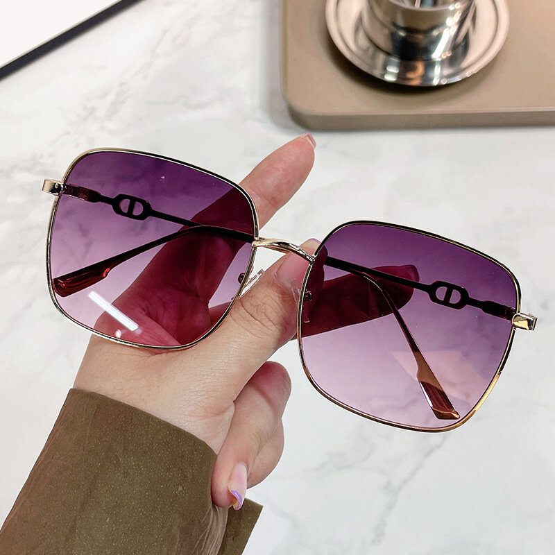 Солнцезащитные очки оверсайз UV400 для мужчин и женщин, Модные Винтажные квадратные солнечные очки без оправы, брендовые дизайнерские, с защитой от ультрафиолета, 2023