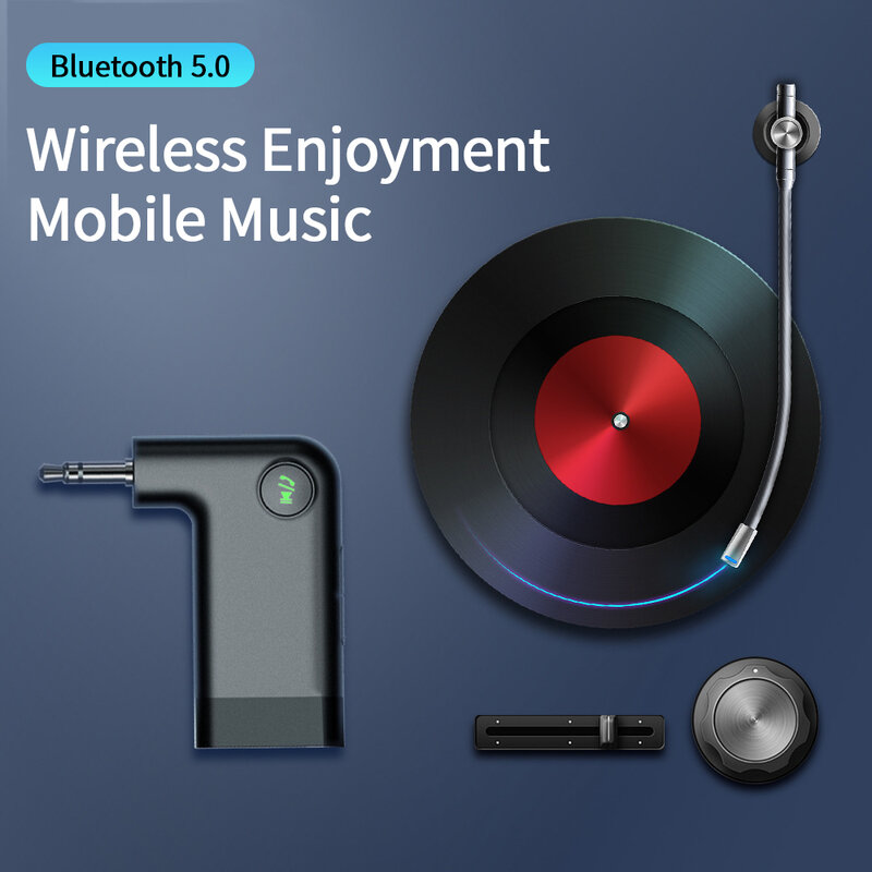 미니 AUX 오디오 어댑터 무선 Bluetooth-compatible5.0 리시버 자동차 어댑터, 핸즈프리 통화, 음악 재생, 고음질