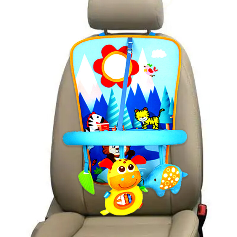 Asientos de coche infantiles de juguete, centro de actividades con juguetes de felpa, juguete de viaje divertido para bebé, asientos traseros de coche, conducción más fácil con bebés recién nacidos
