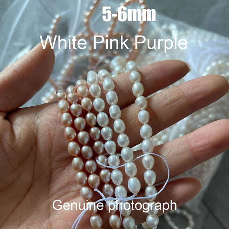 AAA perline distanziatrici di perle d'acqua dolce naturali a forma di riso di alta qualità per forniture per la creazione di gioielli accessori per bracciali con collana fai da te