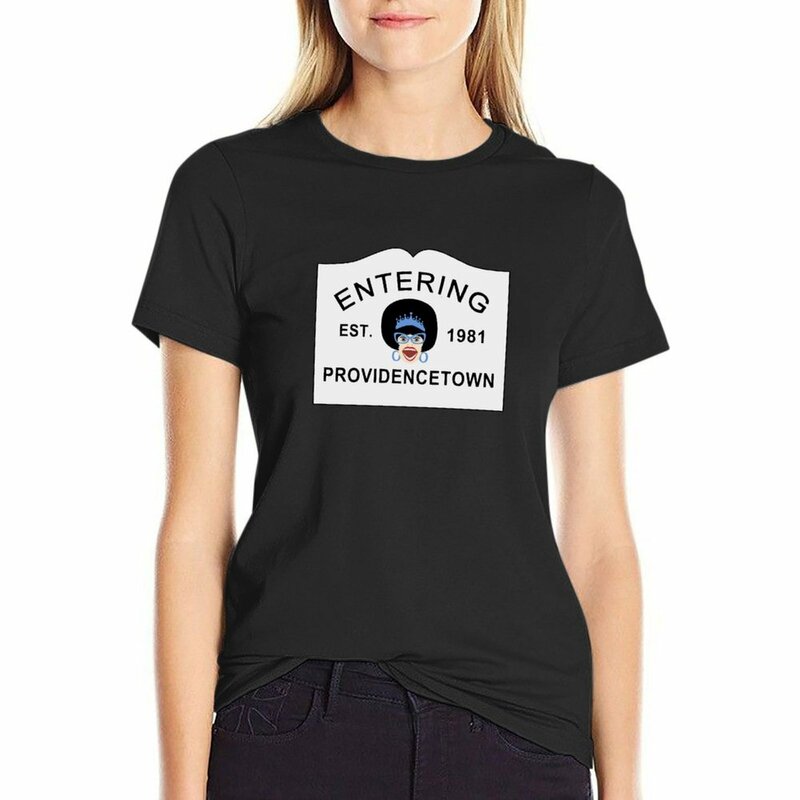 Miss R-Entring Providencetown-T-shirt surdimensionné pour femme, chemisier de luxe, vêtements de créateurs, mode, grande taille, médicaments