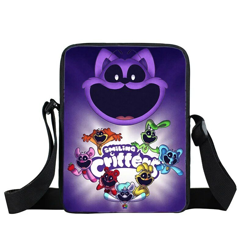 Uśmiechnięte zwierzątka nadruk torba damska torebki torba podróżna na ramię uchwyt na telefon kreskówka torby na ramię prezenty dla dzieci