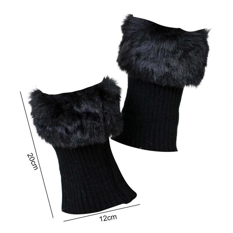1 пара гетры моющиеся сохраняющие тепло однотонные рукава для ног женские плюшевые осенне-зимние теплые обложки для ног Повседневная жизнь