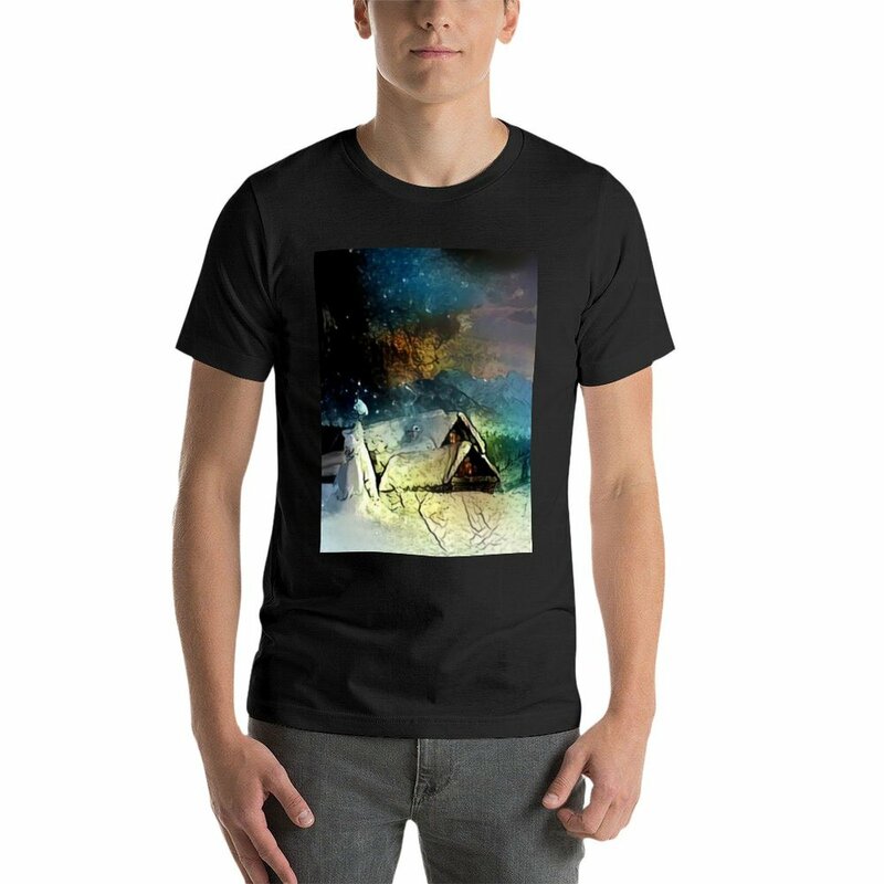 겨울 원더랜드 산책 티셔츠, 맞춤형 히피 의류, 귀여운 애니메이션 의류, 재미있는 남성 티셔츠