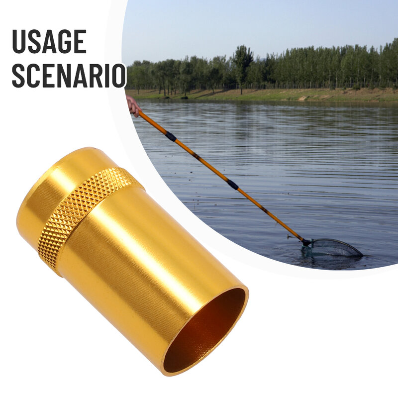 For Landing Net Gold Refit Parts 10~15mm To M8 Fishing Landing Net Connector Tackle Accessories Fishing Tool Aluminum Alloy