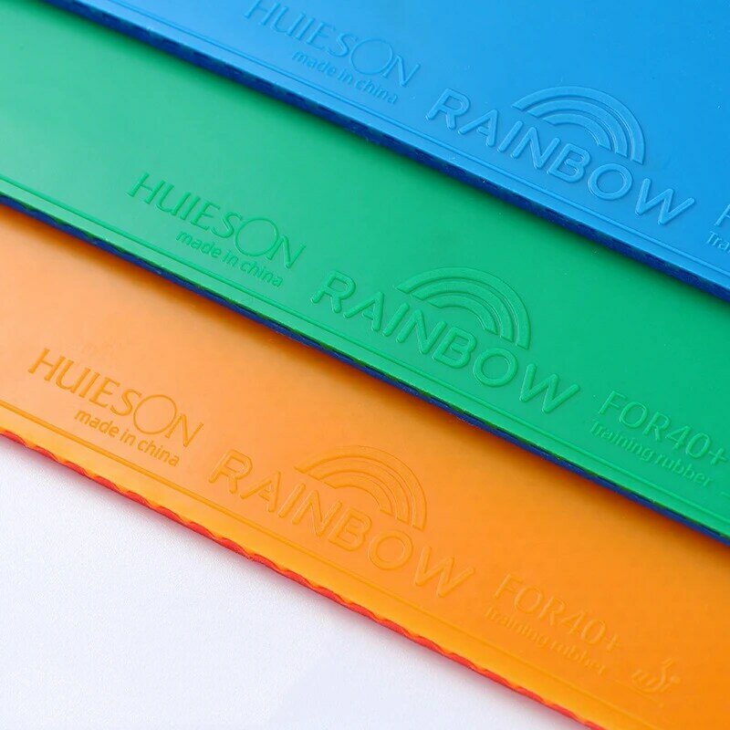 Huieson-Hoja de goma para tenis de mesa, accesorio de color arcoíris, verde, azul, amarillo, Morado, rosa, para entrenamiento, 5 colores, 2,0mm