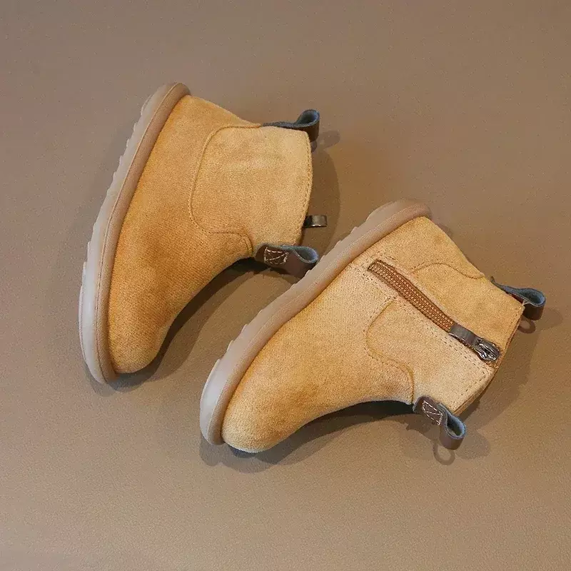 Autunno inverno neonati maschi stivali da bambina Oxford in pelle scamosciata scarpe Casual per bambini scarpe da neonato antiscivolo all'aperto stivaletti per bambini in peluche