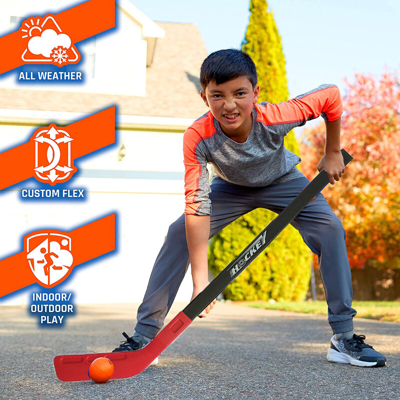 Juego de polea de juguete para niños, palo de Hockey sobre hielo de plástico de 72CM, palo de Hockey para deportes al aire libre