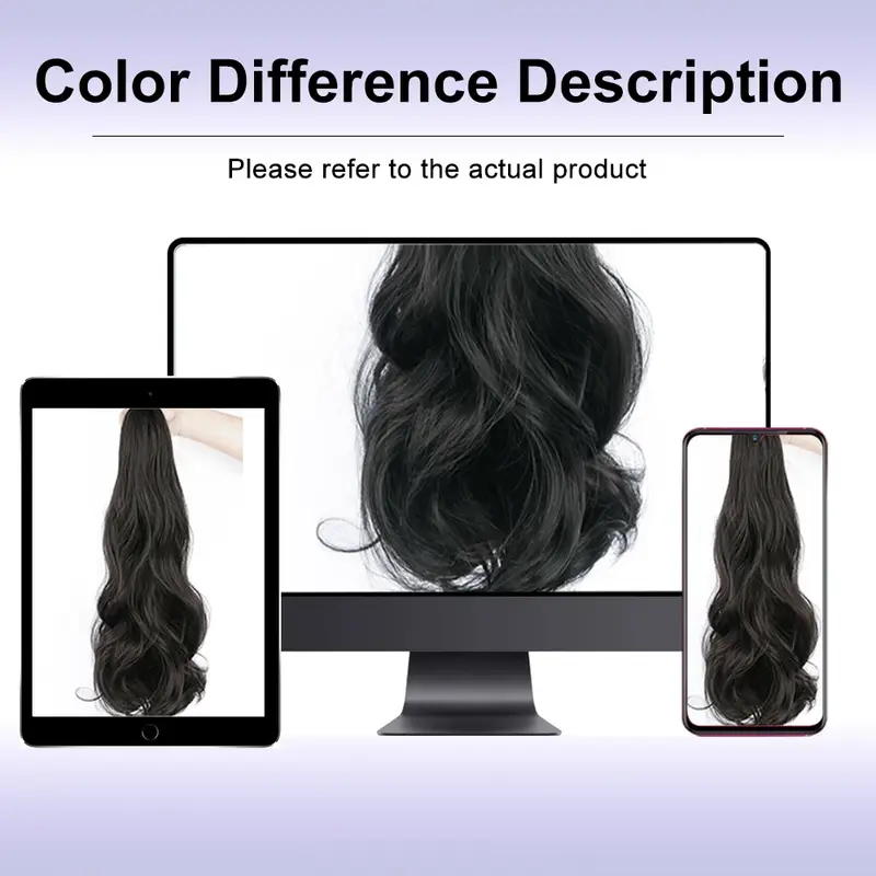 Synthetic Claw Clip Ponytail  Wavy Hair Natural Curly Hair Tail Ponny Tail For Women