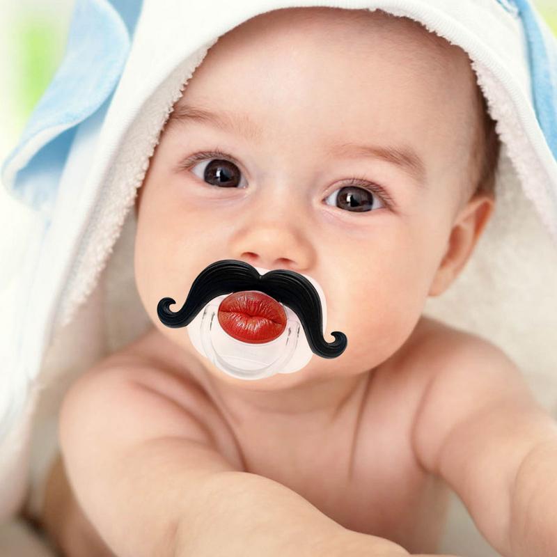 Kissable-chupete de bigote para niños pequeños, chupetes bonitos y novedosos, chupete de barba suave y seguro para bebés y niños pequeños, Unisex