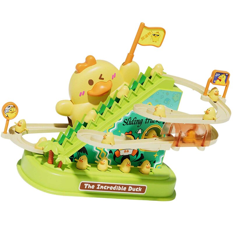 小さな黄色いアヒルのトラックスライドのおもちゃ、創造的な早期学習のアヒル、赤ちゃんのためのおもちゃ、就学前の教育