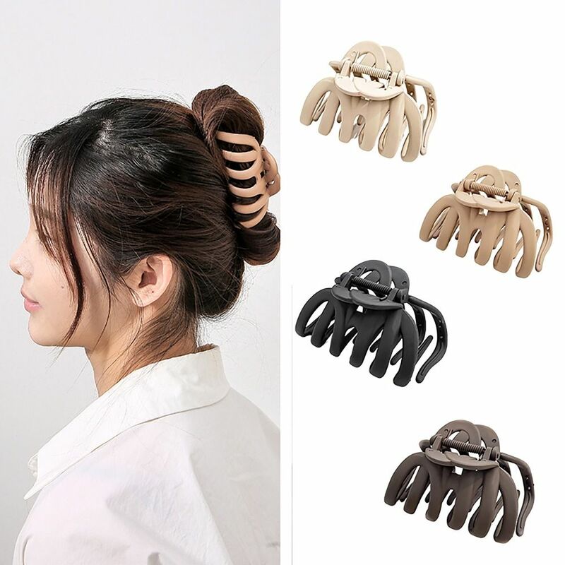 4pcs Strong Grip Octopus Claw Clips Natural Color Hair Accessory Women Large Hair Claw Matte Hair Clips Girls Maiden