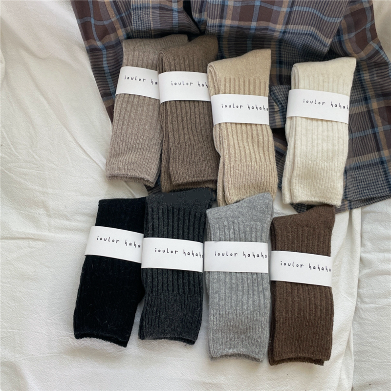 Calzino lungo termico in lana Cashmere per donna Homewear Sleeping addensare calzini caldi per l'equipaggio calzini da donna autunno inverno Calcetines Mujer