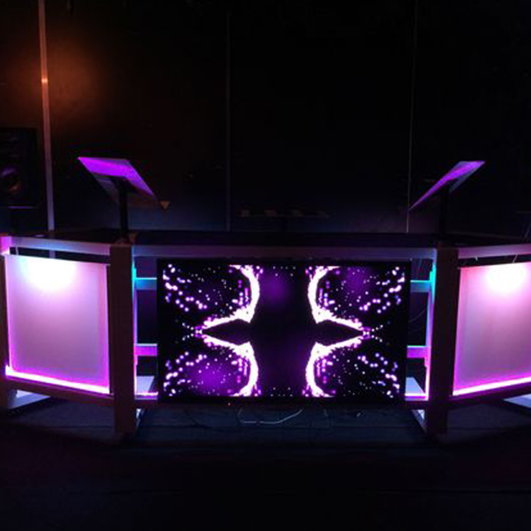 Metal Pro Custom Curved Folding Small LED Pixel Dj Booth System For Sale