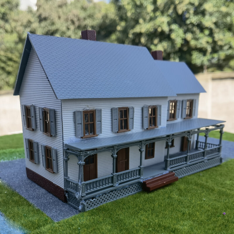 Kit Casa de Habitação Modelo para Layout Ferroviário, Compras e Supermercado, Estilo Europeu e Americano, Modelo de Construção, Escala 1:87