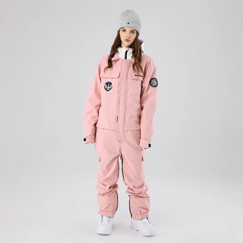 Aqtq benutzer definierte Winter Frauen wasserdichte Ski jacken einteiligen Ski anzug