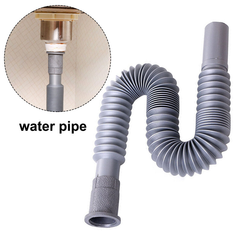 Drain Hose Flexible Kitchen Hose Pipe Home Washbasin Drain Pipes Anti-corrosion PP PVC Home Improvement Plumbing Fixtures