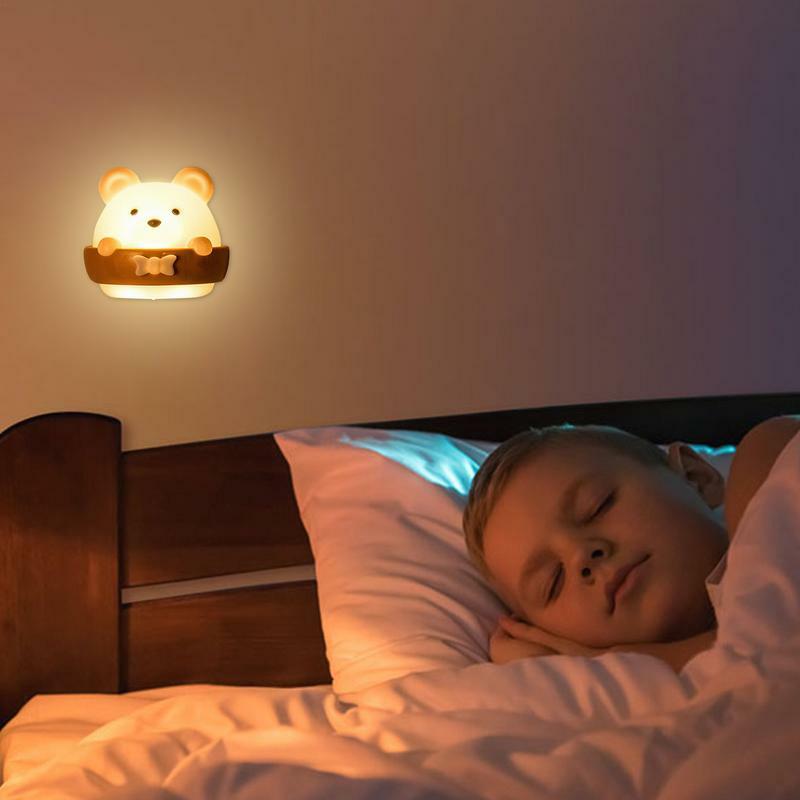 Lampka nocna niedźwiedź niedźwiedź na stół i ścianę lampka nocna LED w kształcie lampa dla dzieci LED z pilotem do sypialni sypialni